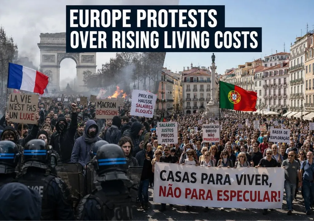 Europe Protests Over Rising Living Costs